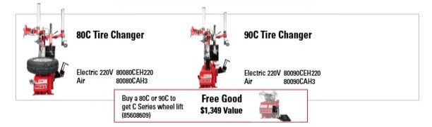 Coats MAXX 90C Rim Clamp Tire Changer - Electric or Air Motor