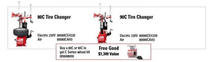 Coats MAXX 90C Rim Clamp Tire Changer - Electric or Air Motor