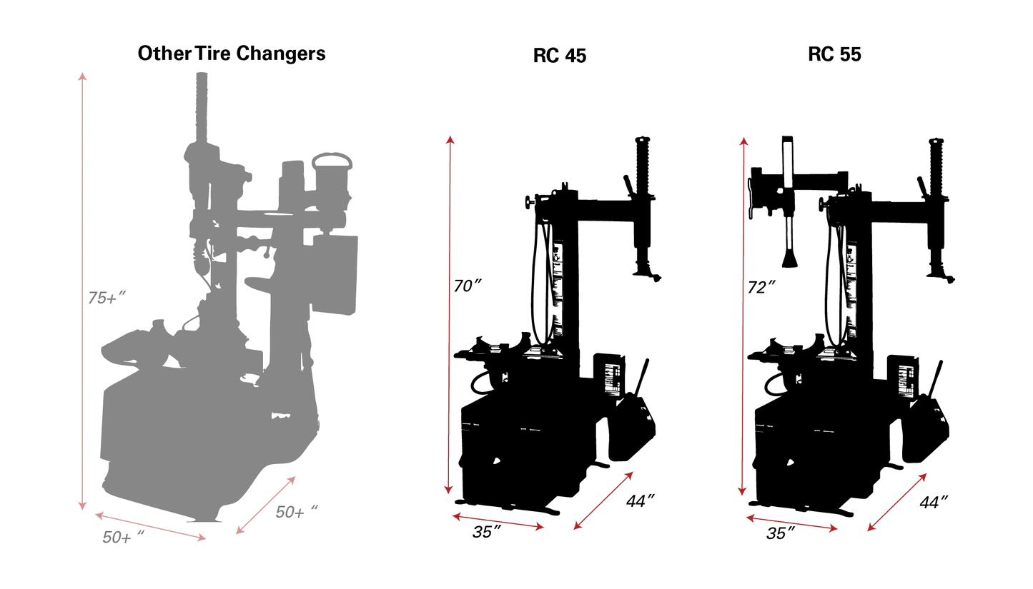 Coats RC 55 Rim Clamp Tire Changer - Electric or Air Motor