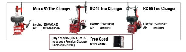 Coats RC 55 Rim Clamp Tire Changer - Electric or Air Motor