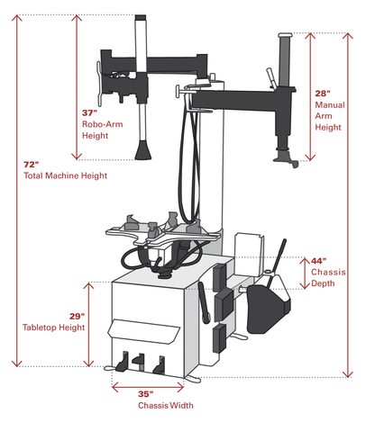 Coats RC 55 Rim Clamp Tire Changer - Electric or Air Motor