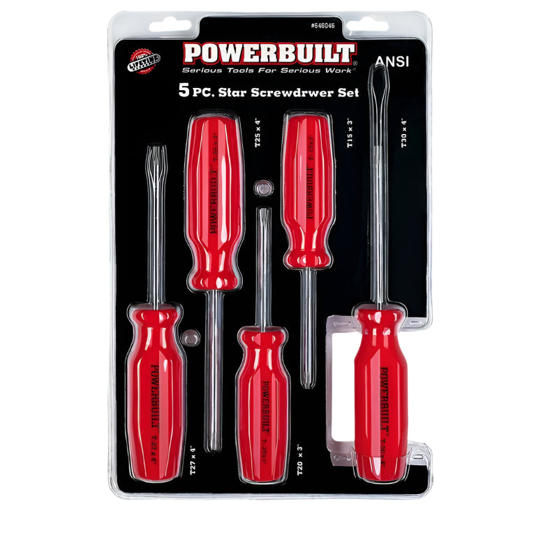 Power Built 646046 5-piece Torx Screwdriver Set